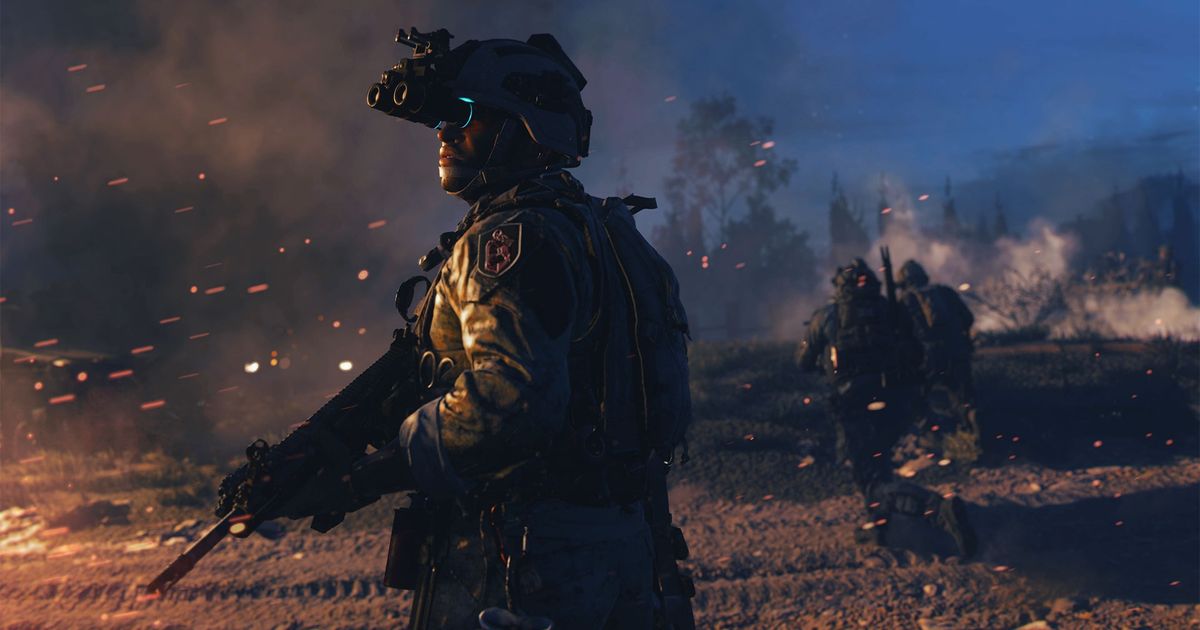 Image showing Modern Warfare 2 player holding gun in front of smoke cloud