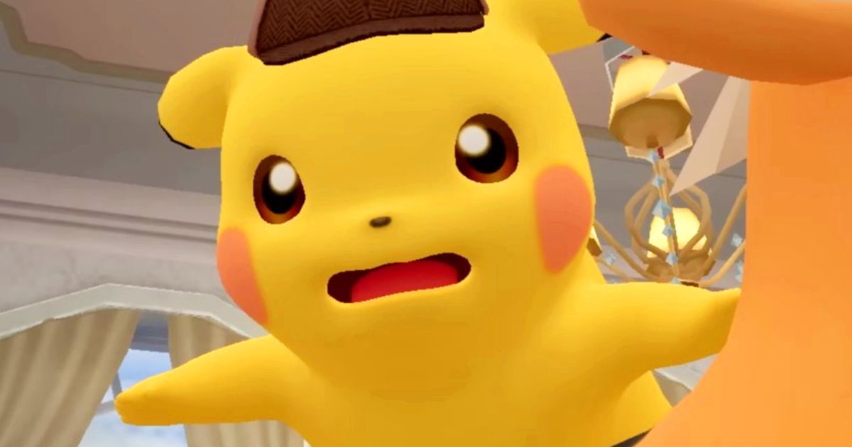 Detective Pikachu Returns screenshot of Pikachu falling over 