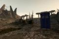 A picture of the Tardis in Fallout.