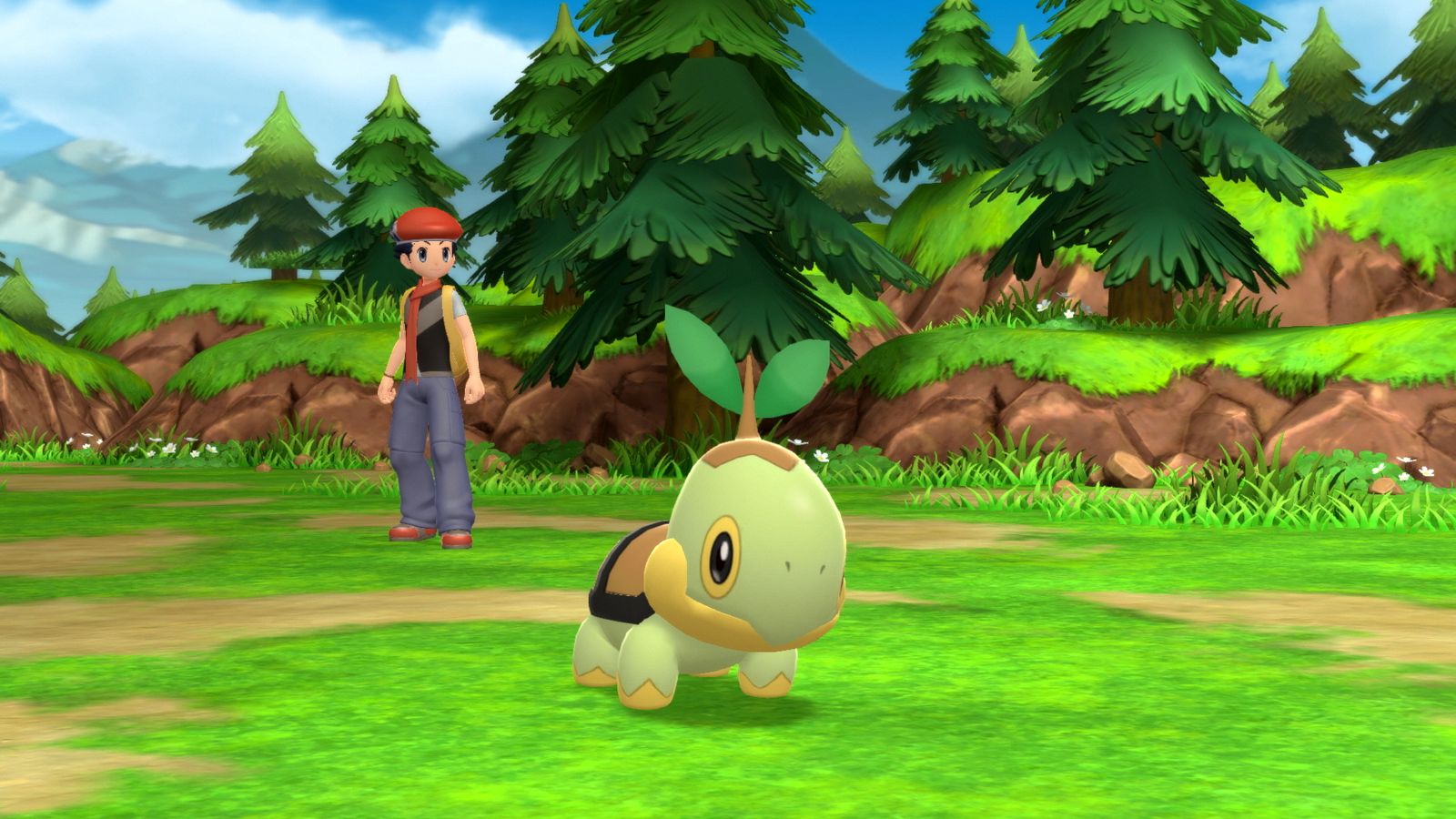 Turtwig, one of the three starter Pokémon in Pokémon Brilliant Diamond and Shining Pearl.