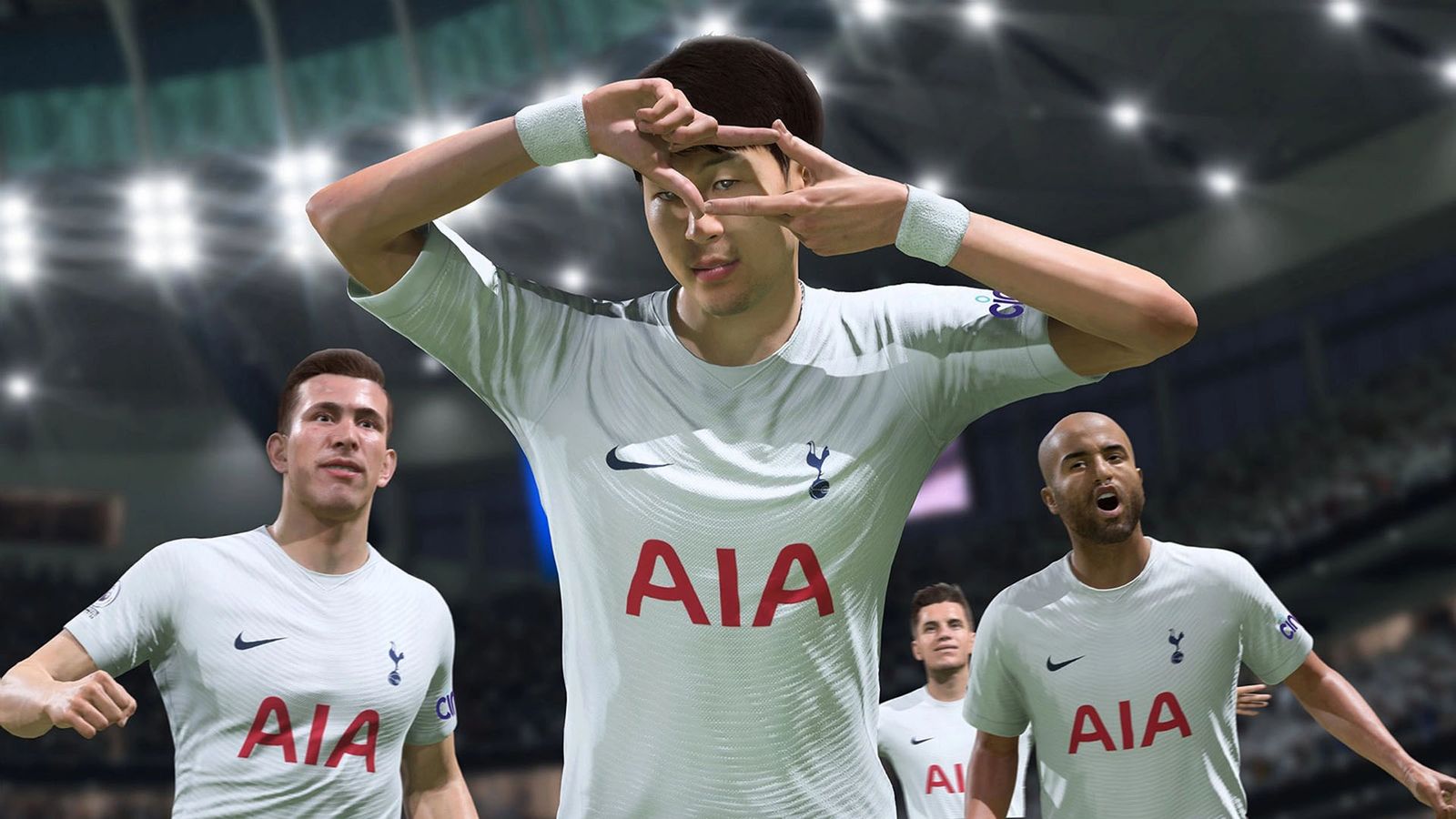 EA Sports FC 24 Son Heung-Min celebrating with Tottenham players