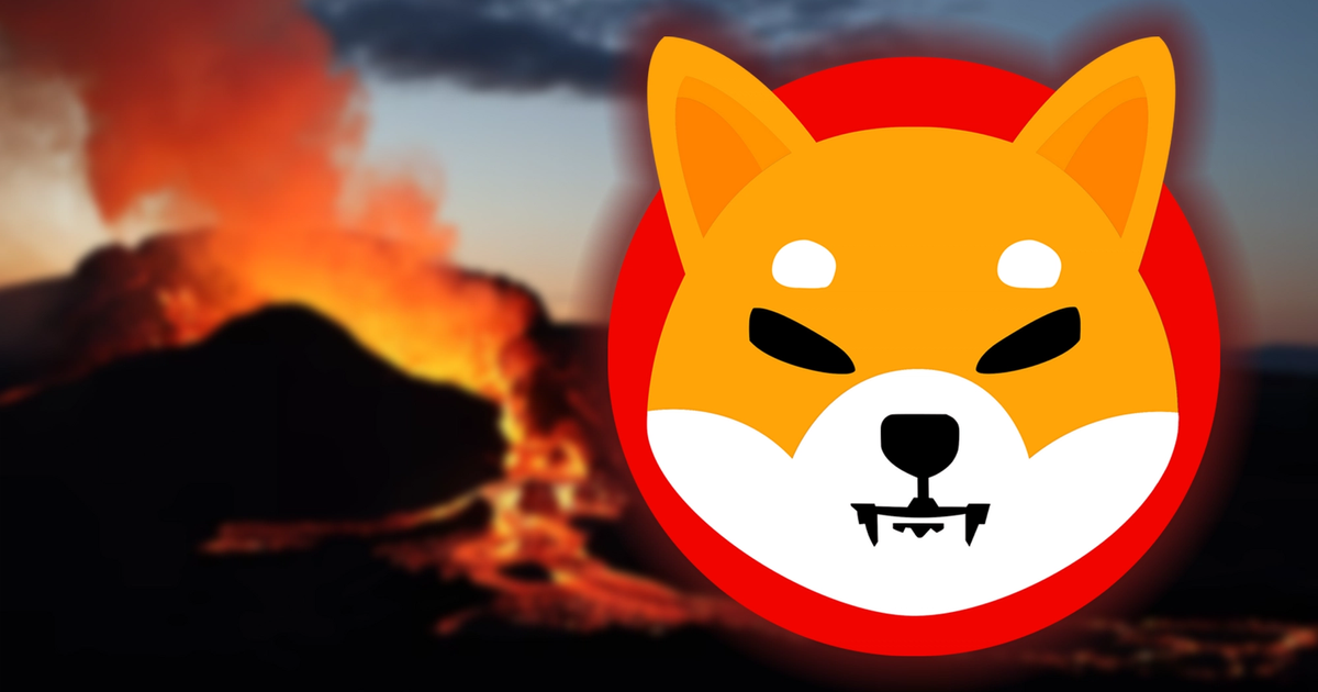 Image of Shiba Inu logo next to a volcano after a large SHIB burn by vEmpire.