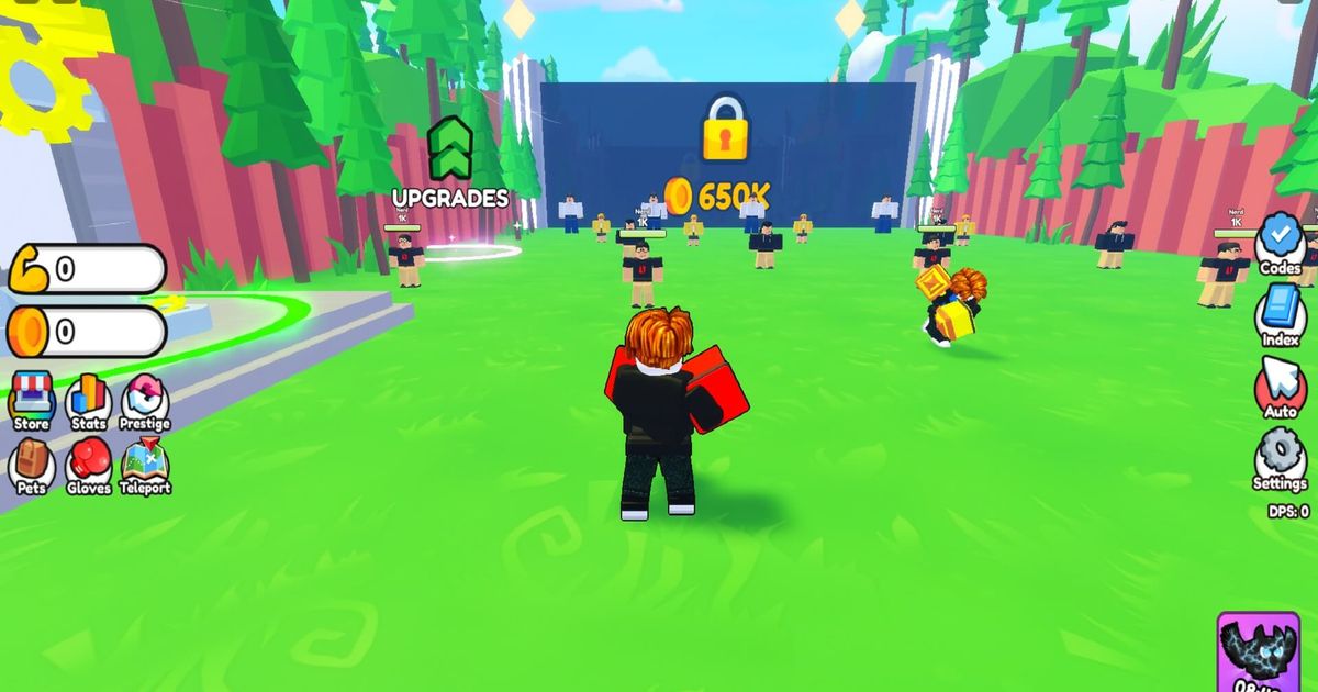 Gameplay showing the player character in a lobby in Boxing Fighters Simulator.