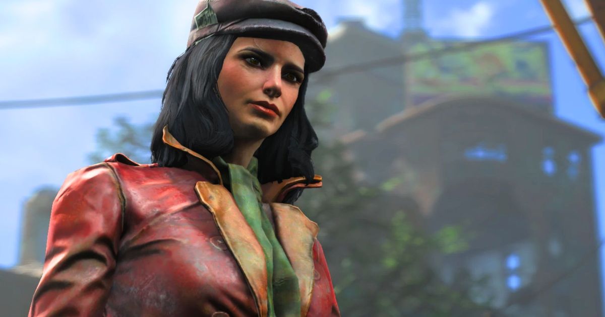 Close up of Piper Wright, a companion from Fallout 4.