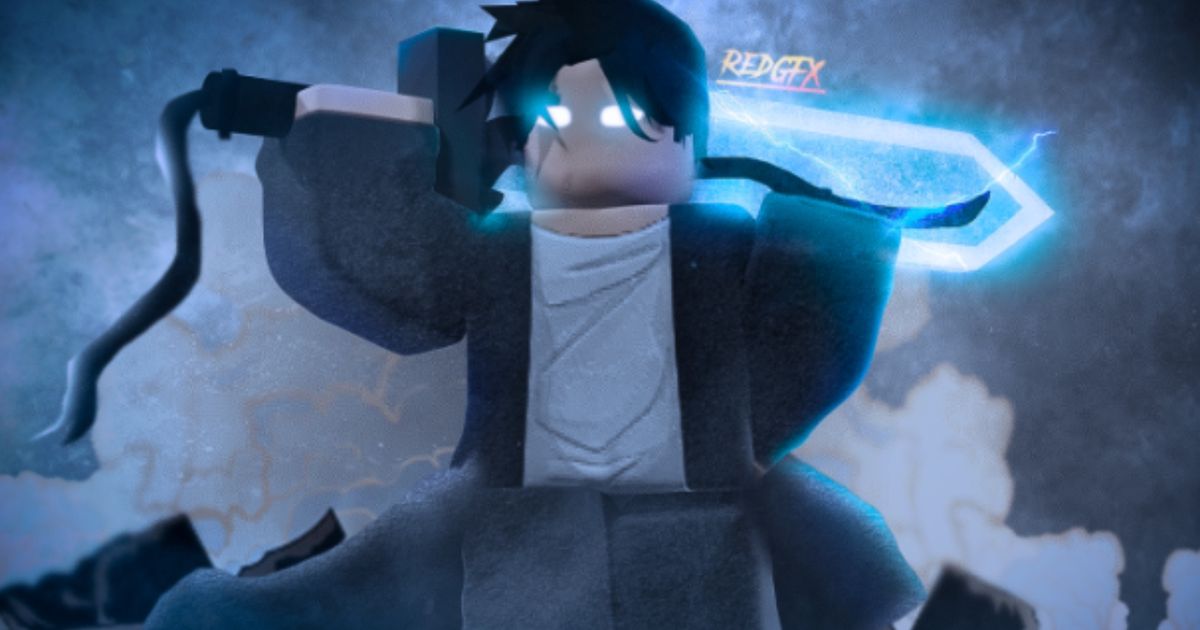 Screenshot from Solo Blox Levelling, showing a Roblox character wielding a sword