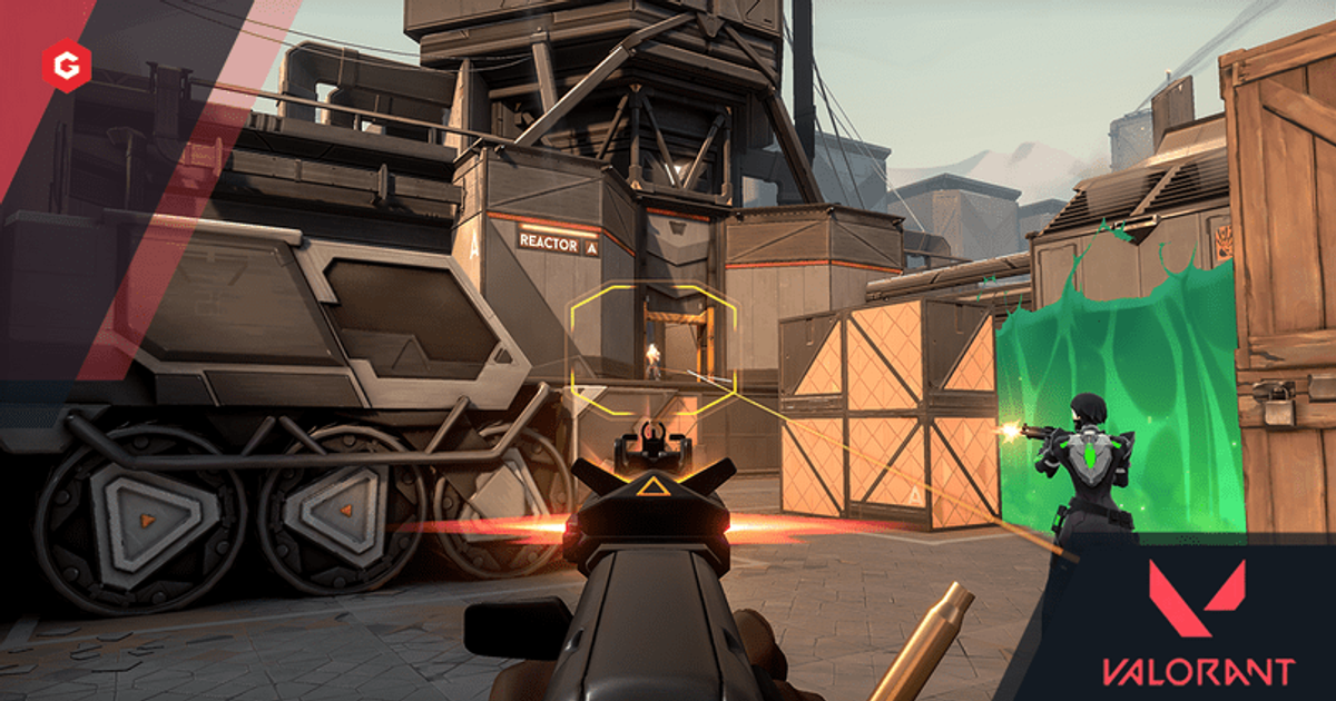 A player aiming down sights on an enemy using the Guardian on the Bind map in Valorant.