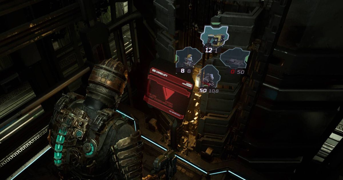 Isaac toggling through the weapon wheel in the Dead Space remake.