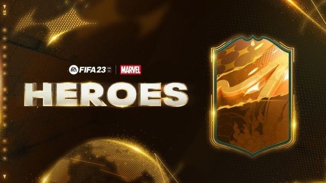 Image showing FIFA 23 FUT Heroes card design on gold background