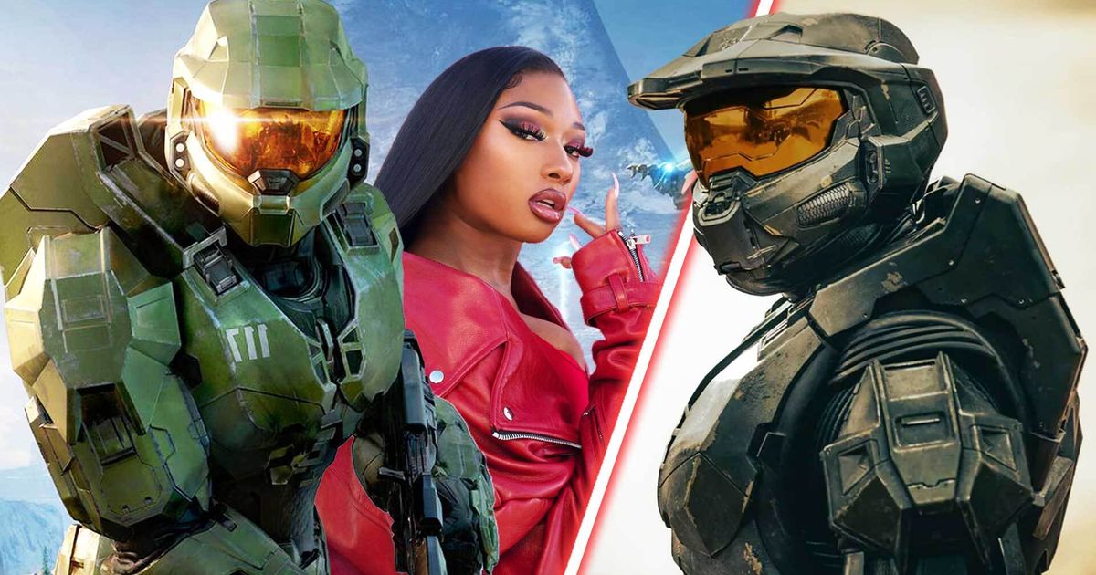 An image of Halo's Master Chief with Megan Thee Stallion.