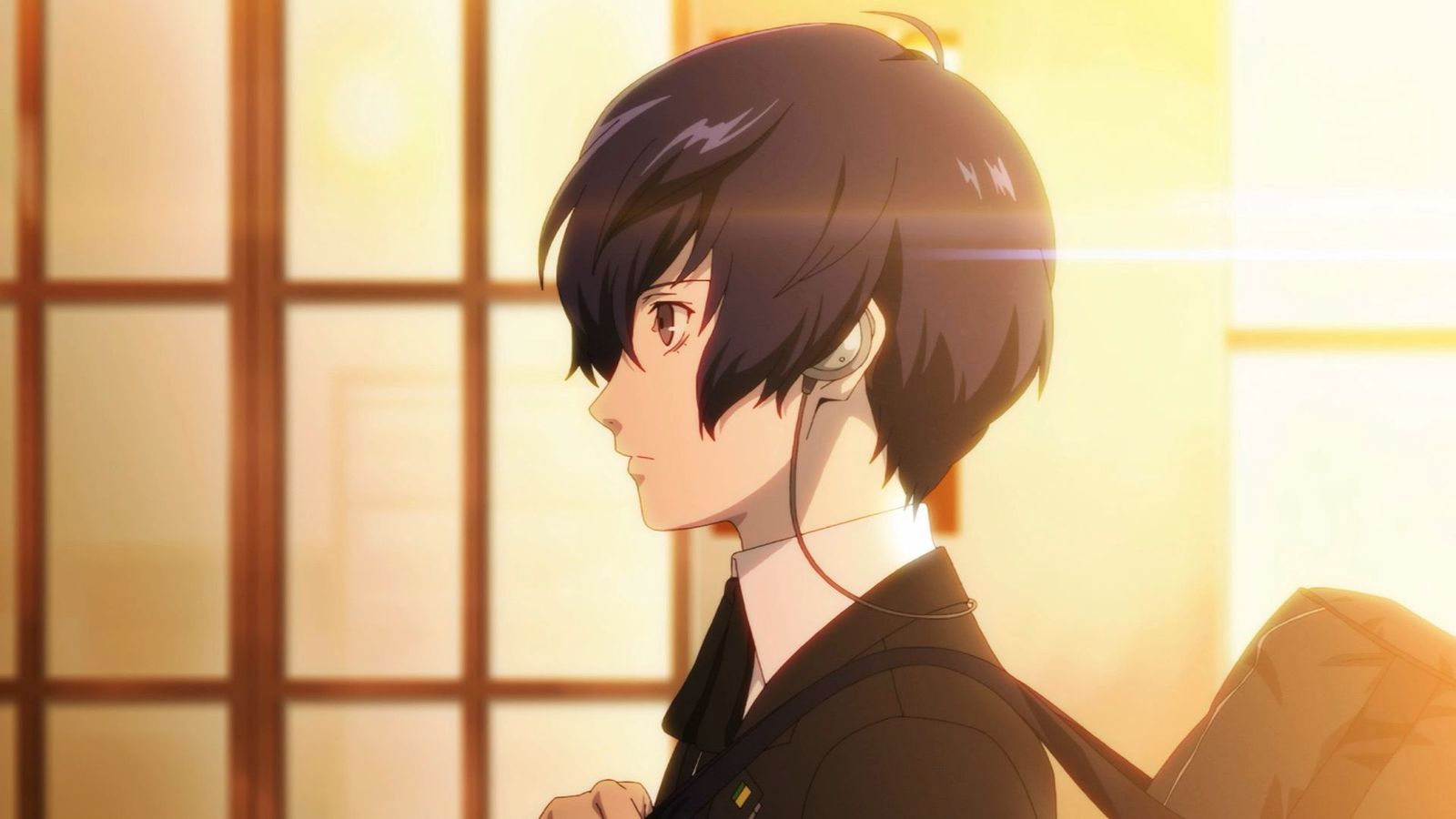 A side-view of the Persona 3 Reload main protagonist