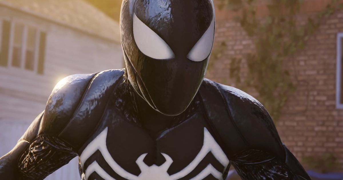 Peter Parker is his Venom suit in Spider-Man 2