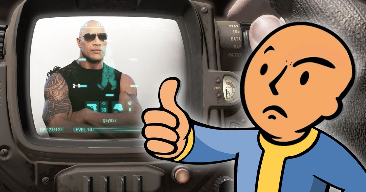 An image of Dwayne 'The Rock' Johnson in Fallout 4.