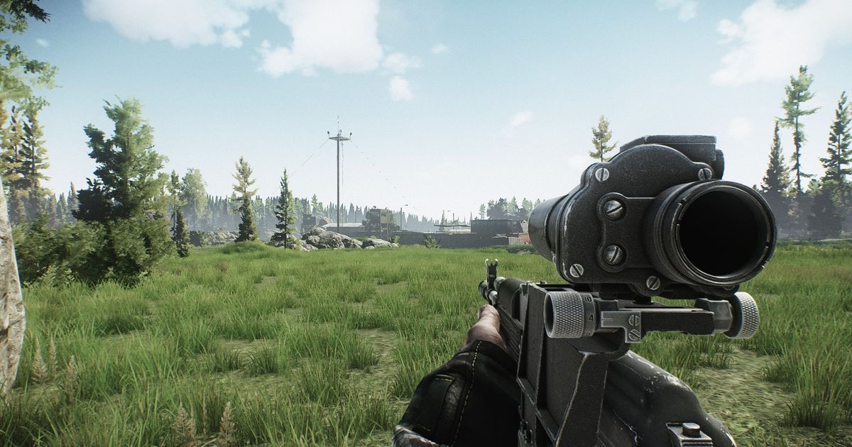 A player on the Woods map in Escape From Tarkov.