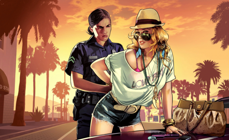 Image of a woman being arrested in GTA 5.
