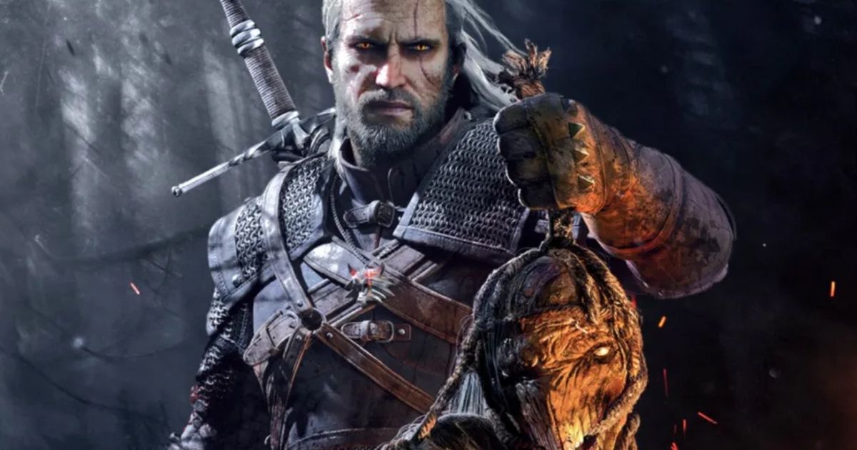 Geralt from The Witcher holdin