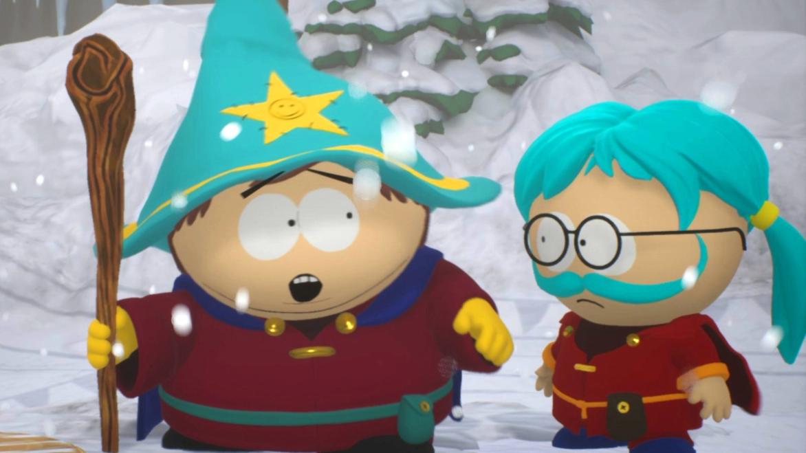 Eric Cartman and The New Kid standing in a snowy environment 