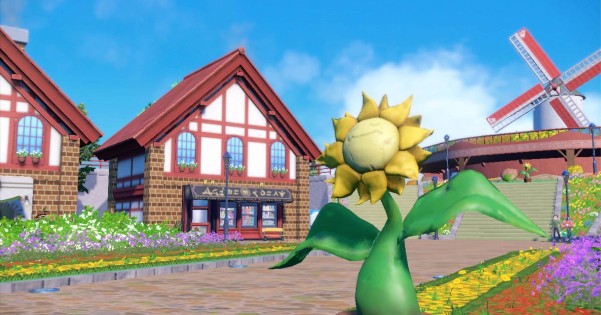 A Sunflora planter in Pokemon Scarlet and Violet.