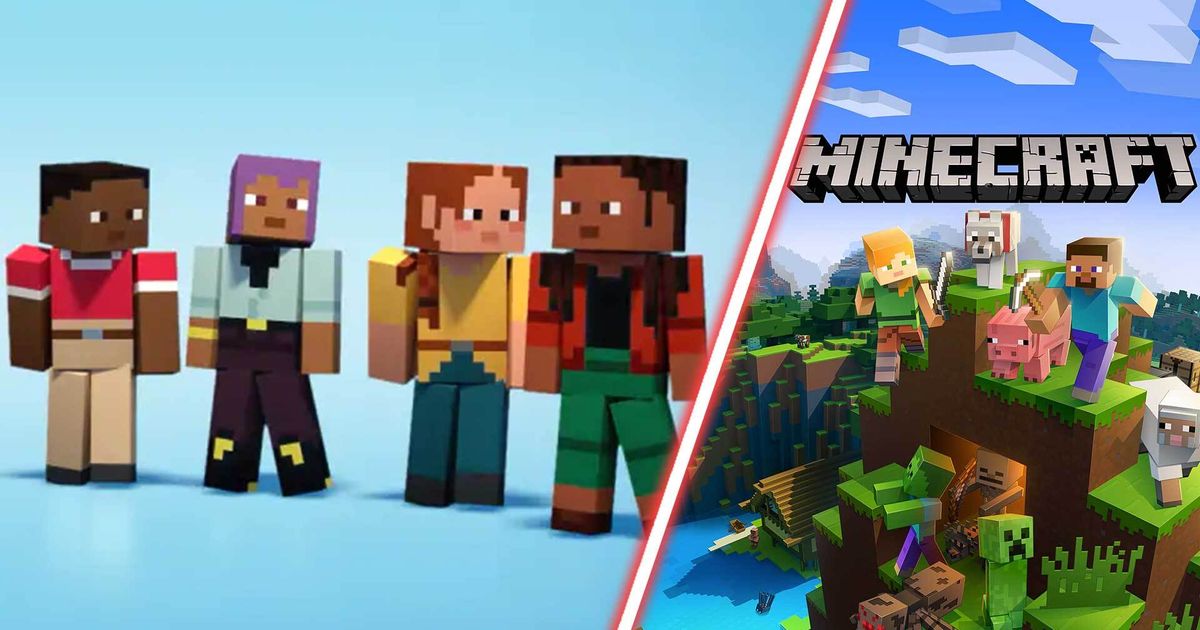 An image of Minecraft's new default skins.