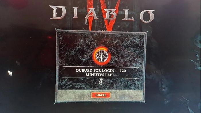 Queued for login in Diablo 4.