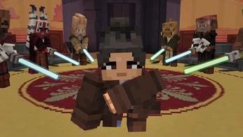 Minecraft characters in Star Wars outfits during the new DLC