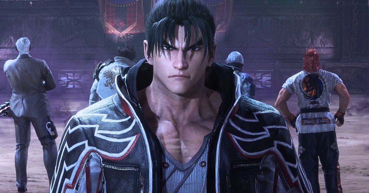 Tekken's Jin walking away from a number of the game's characters