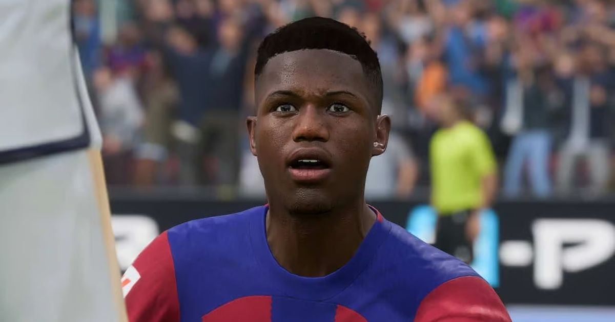 EA Sports FC 24 Ansu Fati wearing Barcelona jersey