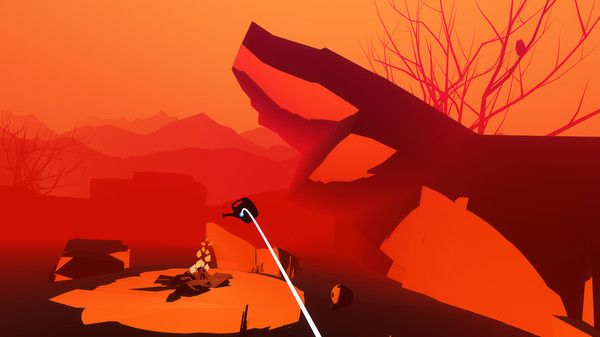 A red and orange rocky scene in VR.