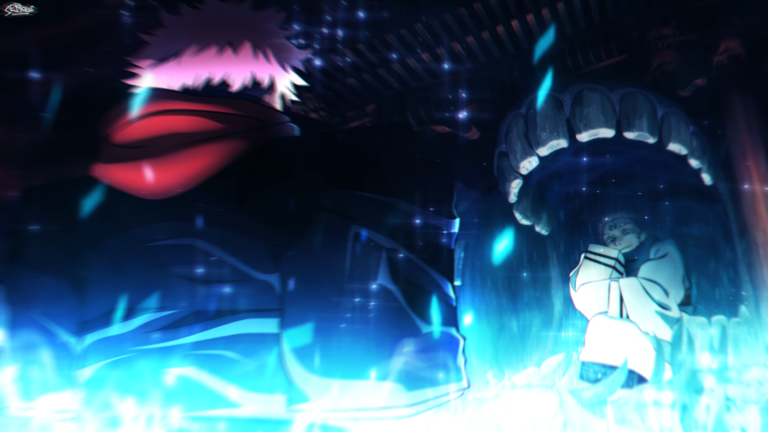 Roblox AU Reborn cover showing a Roblox character against a neon background