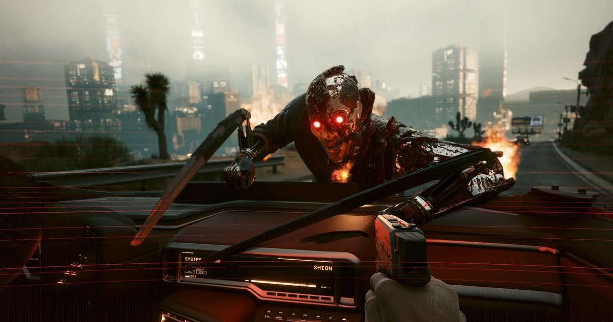A promo screenshot for Cyberpunk 2077.