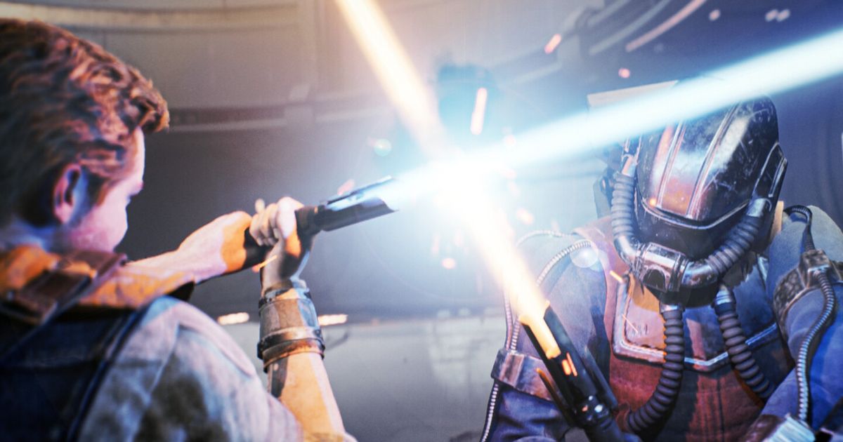 An image of Cal battling with his lightsaber in Star Wars Jedi Survivor. 