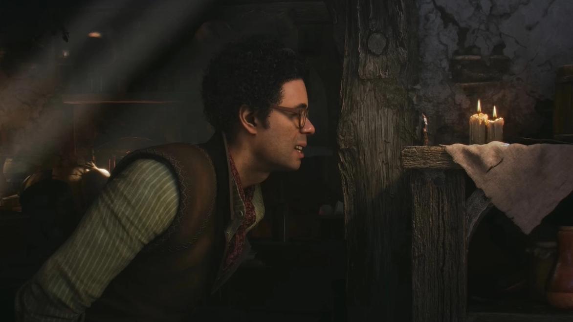 Richard Ayoade talking with a Fable character