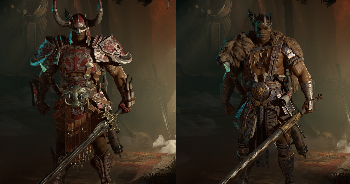 Diablo 4 character wearing armor variations