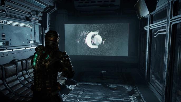 Isaac in the tram in the Dead Space remake.