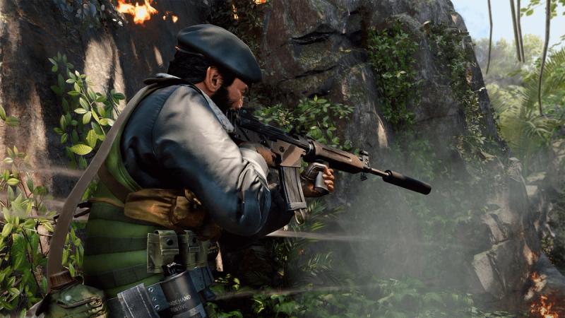 Black Ops Gulf War player aiming down sights of assault rifle