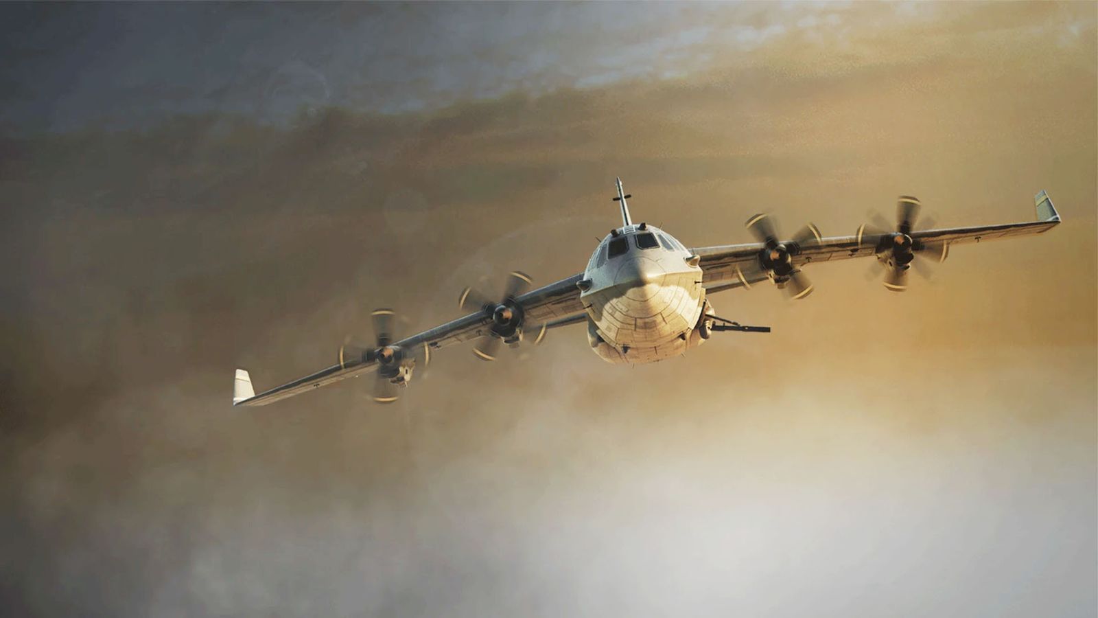 Modern Warfare 3 Danger Close Gunship flying through bright sky