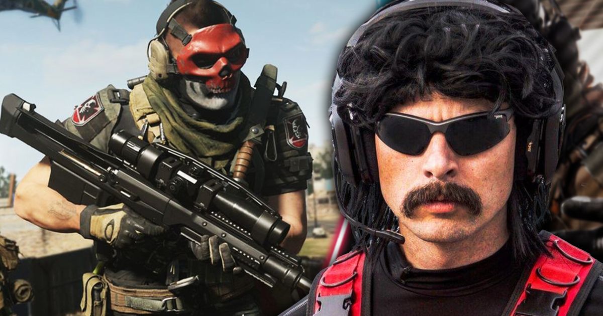 dr disrespect angry at call of duty warzone soldier background