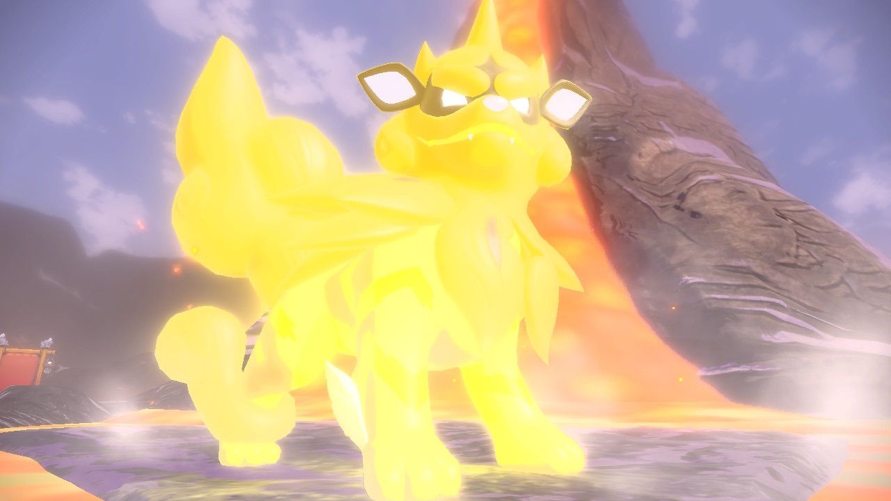 Noble Arcanine on Firespit Island in Pokémon Legends: Arceus.
