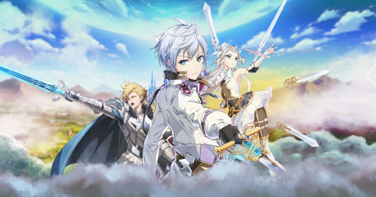 Image of Epic Seven characters in among clouds