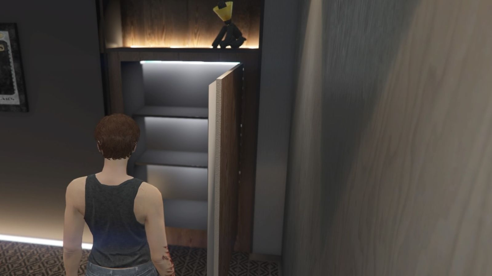 GTA Online The Contract The player is standing in front of their open wall safe inside The Agency