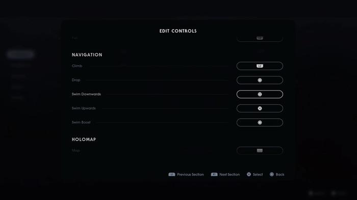 A screenshot of the navigation controls of Star Wars Jedi: Fallen Order.
