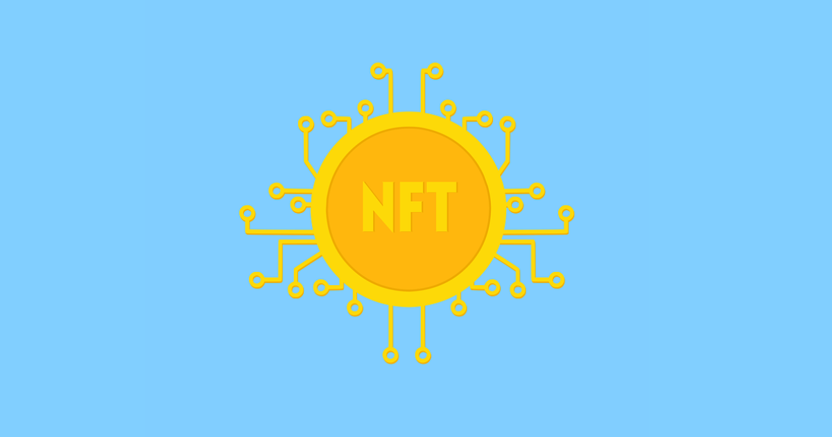 NFT in a coin on a blue background