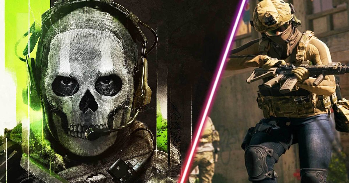 Modern Warfare 2 Ghost and Warzone 2 player holding gun