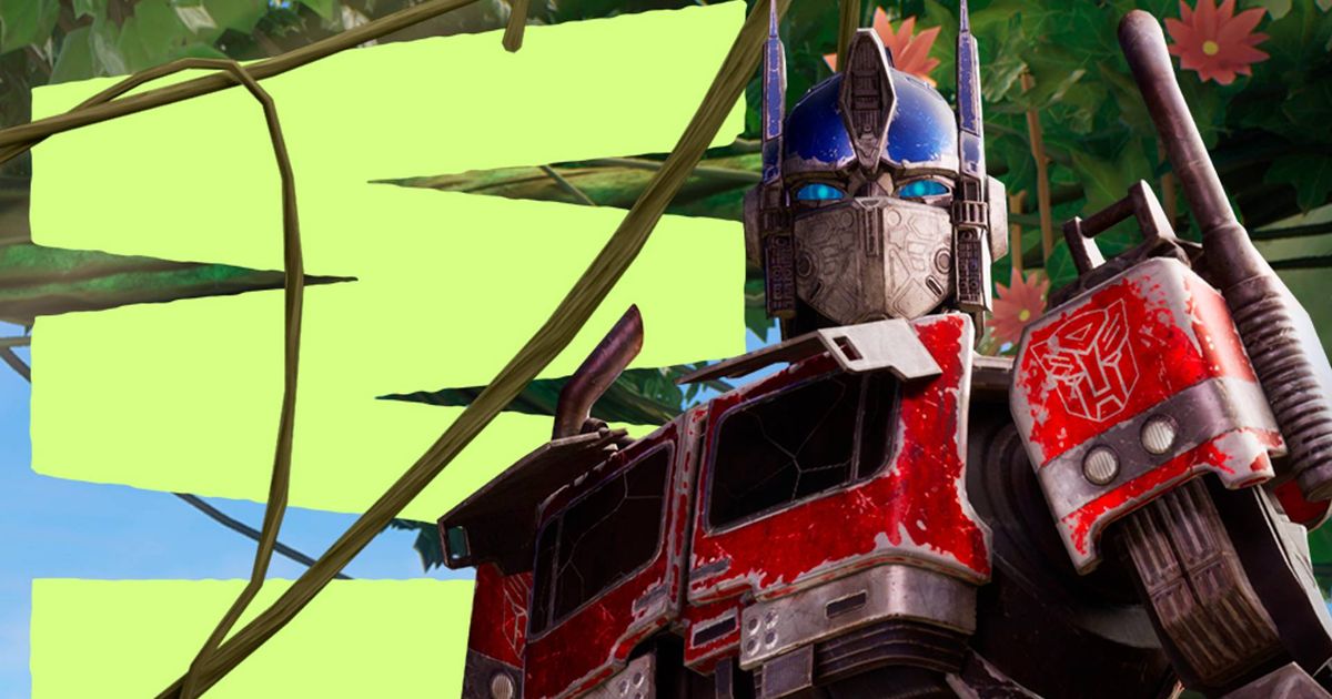 The Optimus Prime Fortnite skin from a promotional image.