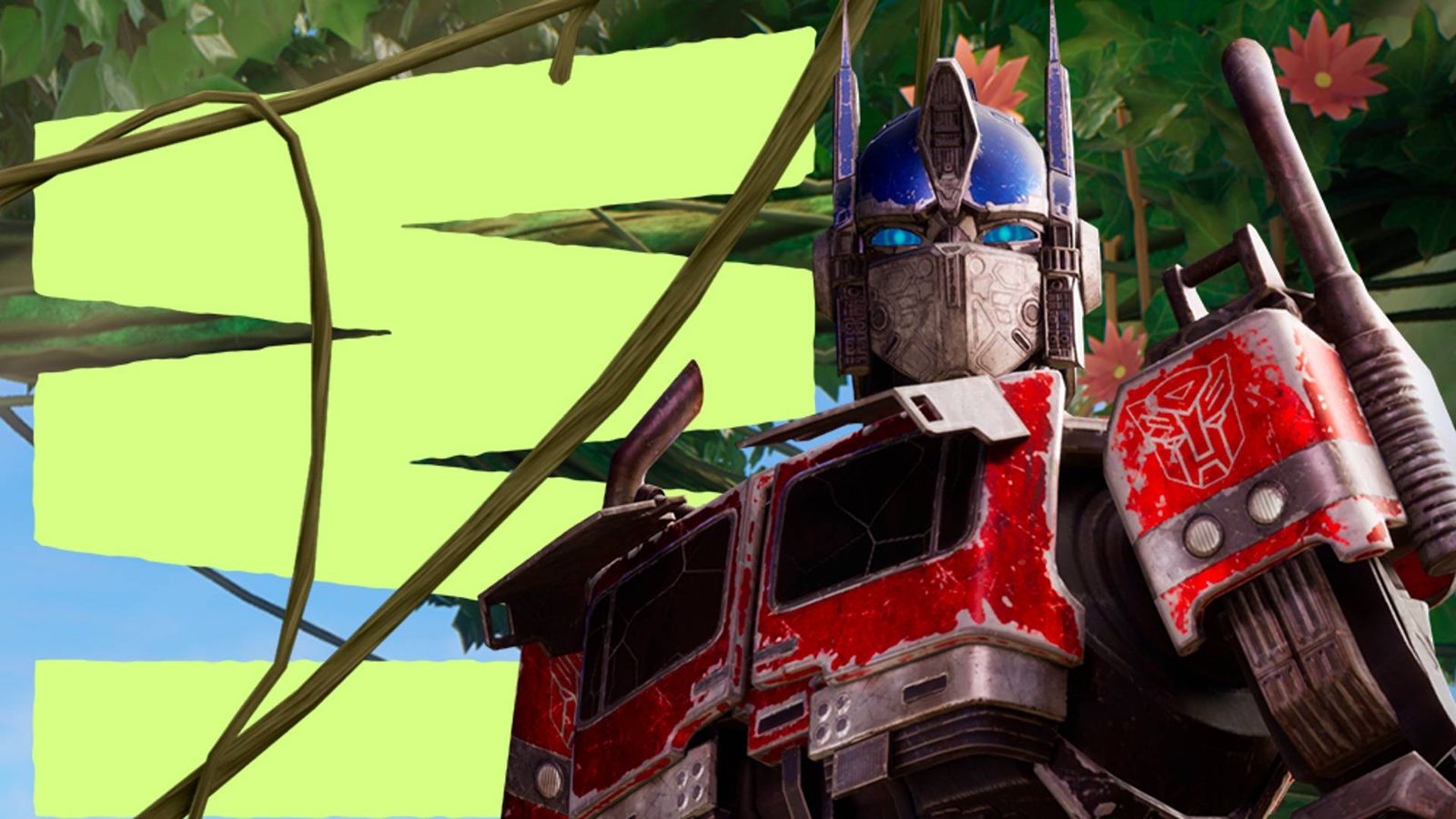 The Optimus Prime Fortnite skin from a promotional image.