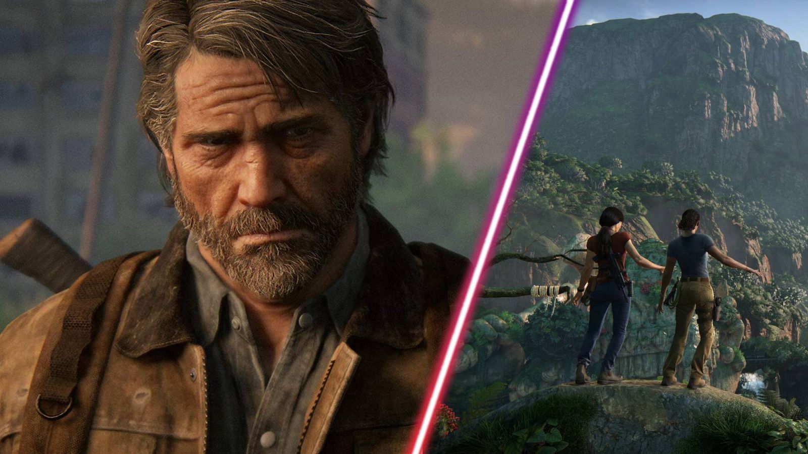 Images from Naughty Dog's The Last of Us Part II and Uncharted: The Lost Legacy.