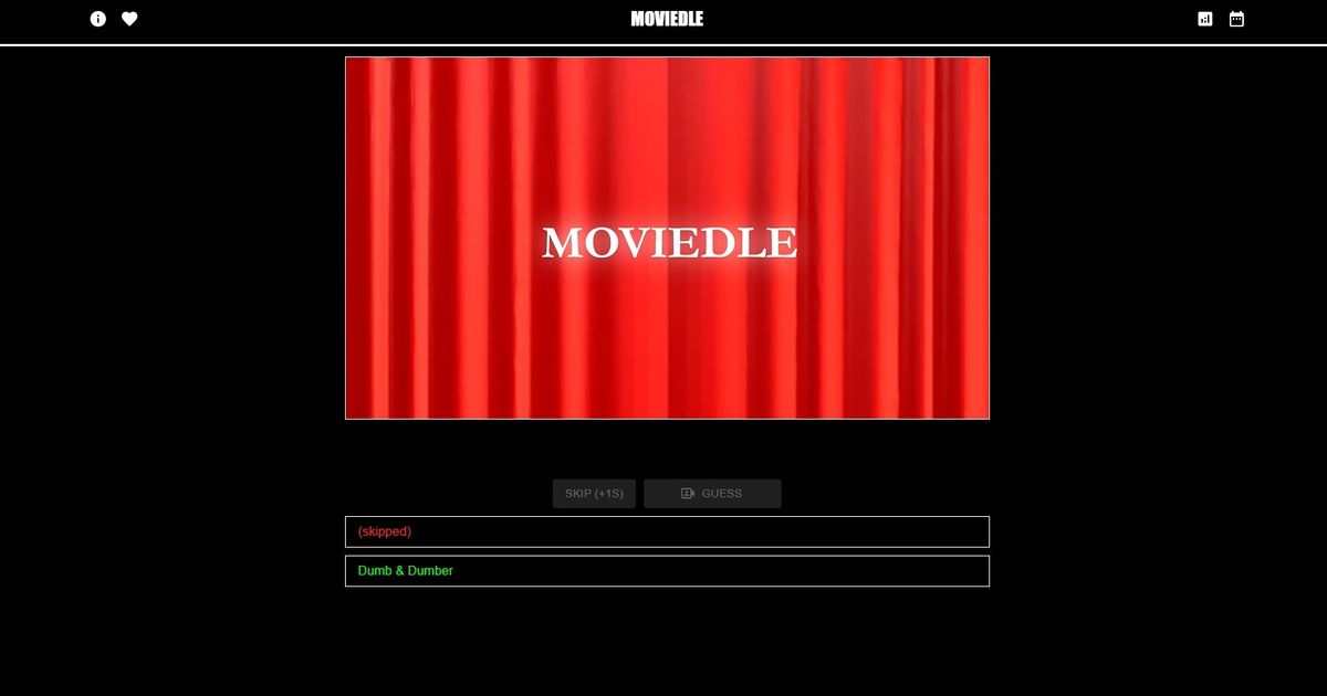 The Moviedle game screen.