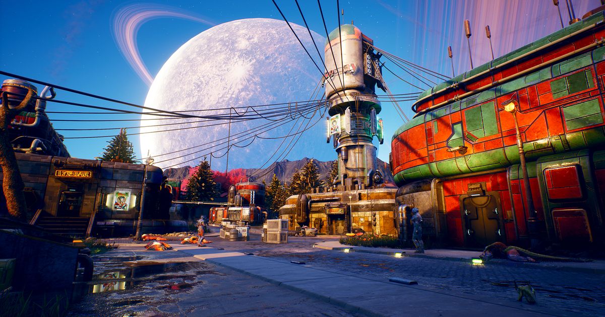 A promo screenshot for The Outer Worlds.