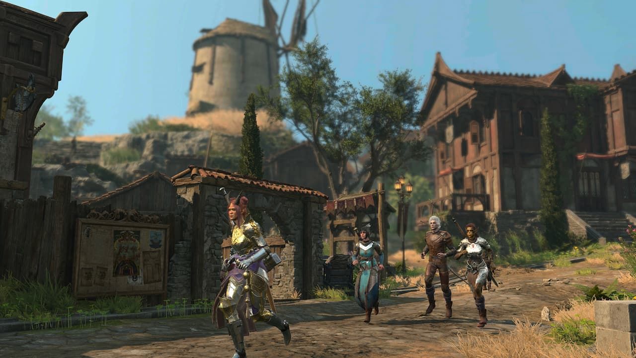 Characters traveling in Baldur's Gate 3.