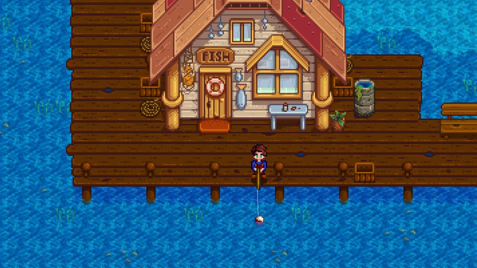 Fishing in Stardew Valley at the beach