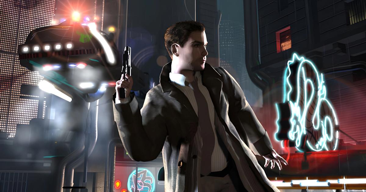 A promo screenshot for 1997's Blade Runner game.